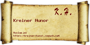 Kreiner Hunor névjegykártya